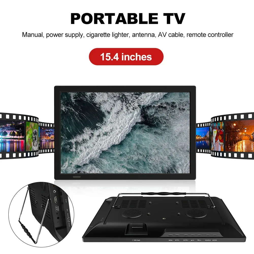 15.4 Inch Portable Car Tv Player 1080p Hdmi Dvb T/t2 Isdb t Tf/usb