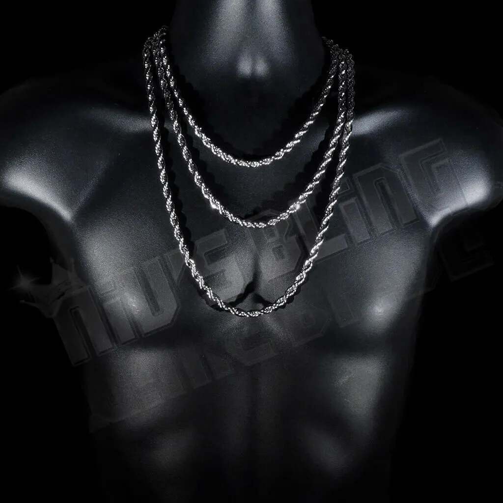 18K White Gold Rope Chain