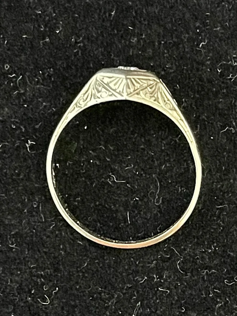 1920s Intricate Filigree Design SWG Diamond & Sapphire Ring - $7K APR value w/CoA!