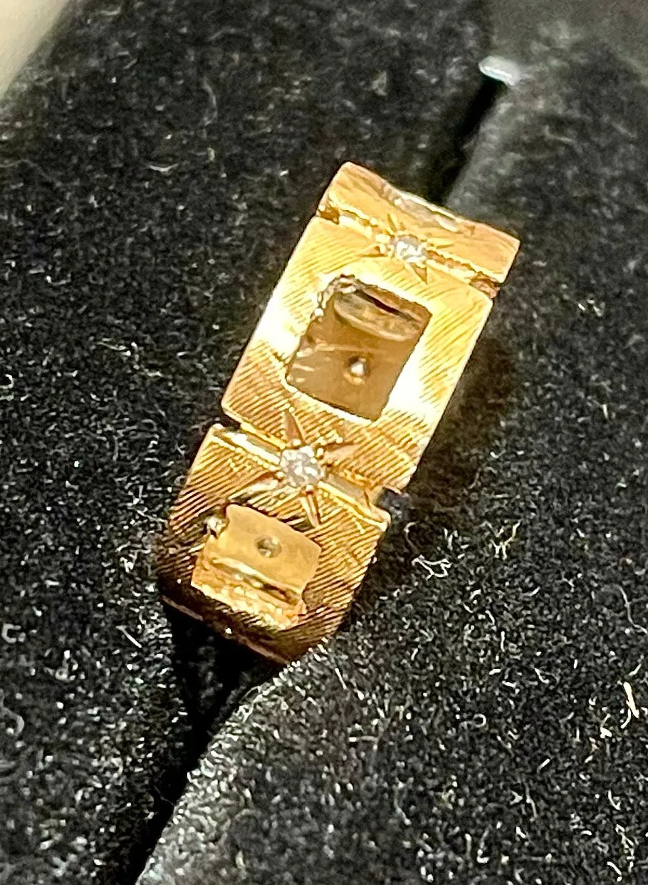 1940s Intricate Hand Engraved SRG Diamond Band Ring - $5K Appraisal Value w/CoA!