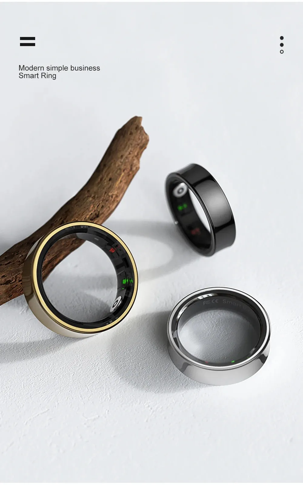 2024 COLMI R09 Smart Ring Men Women with Charging Case, Body Temperature Health and Sleep Monitor For Xiaomi Samsung Phone