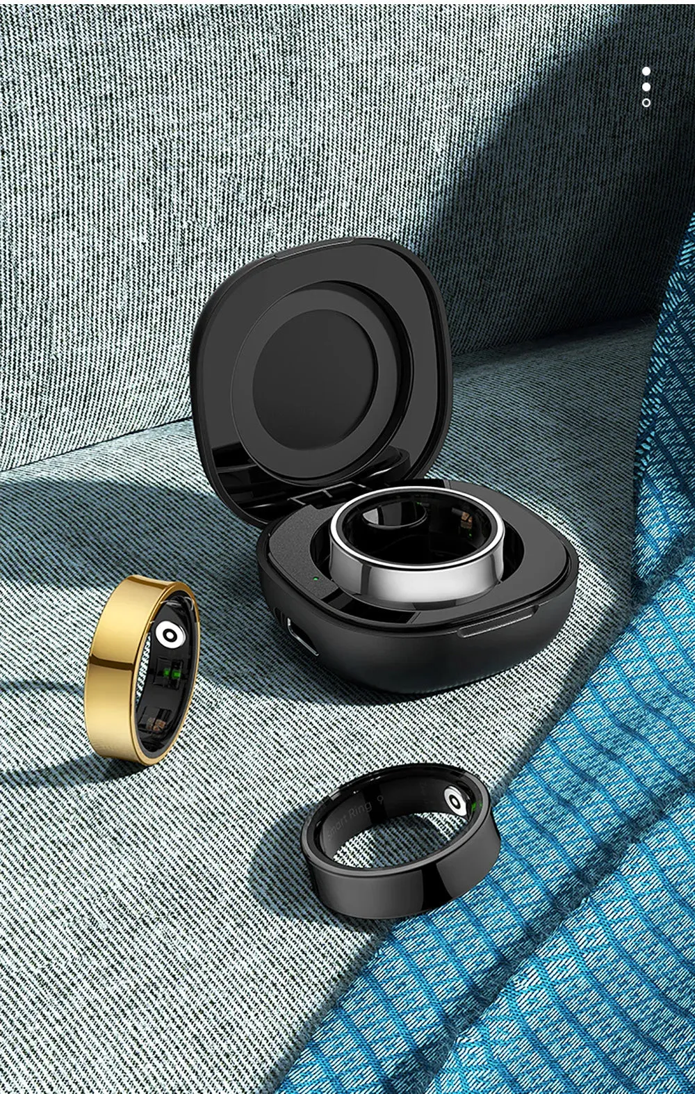 2024 COLMI R09 Smart Ring Men Women with Charging Case, Body Temperature Health and Sleep Monitor For Xiaomi Samsung Phone