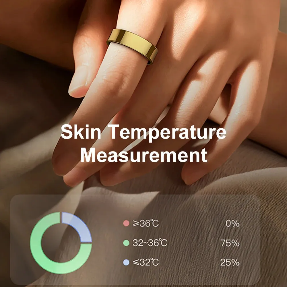 2024 COLMI R09 Smart Ring Men Women with Charging Case, Body Temperature Health and Sleep Monitor For Xiaomi Samsung Phone