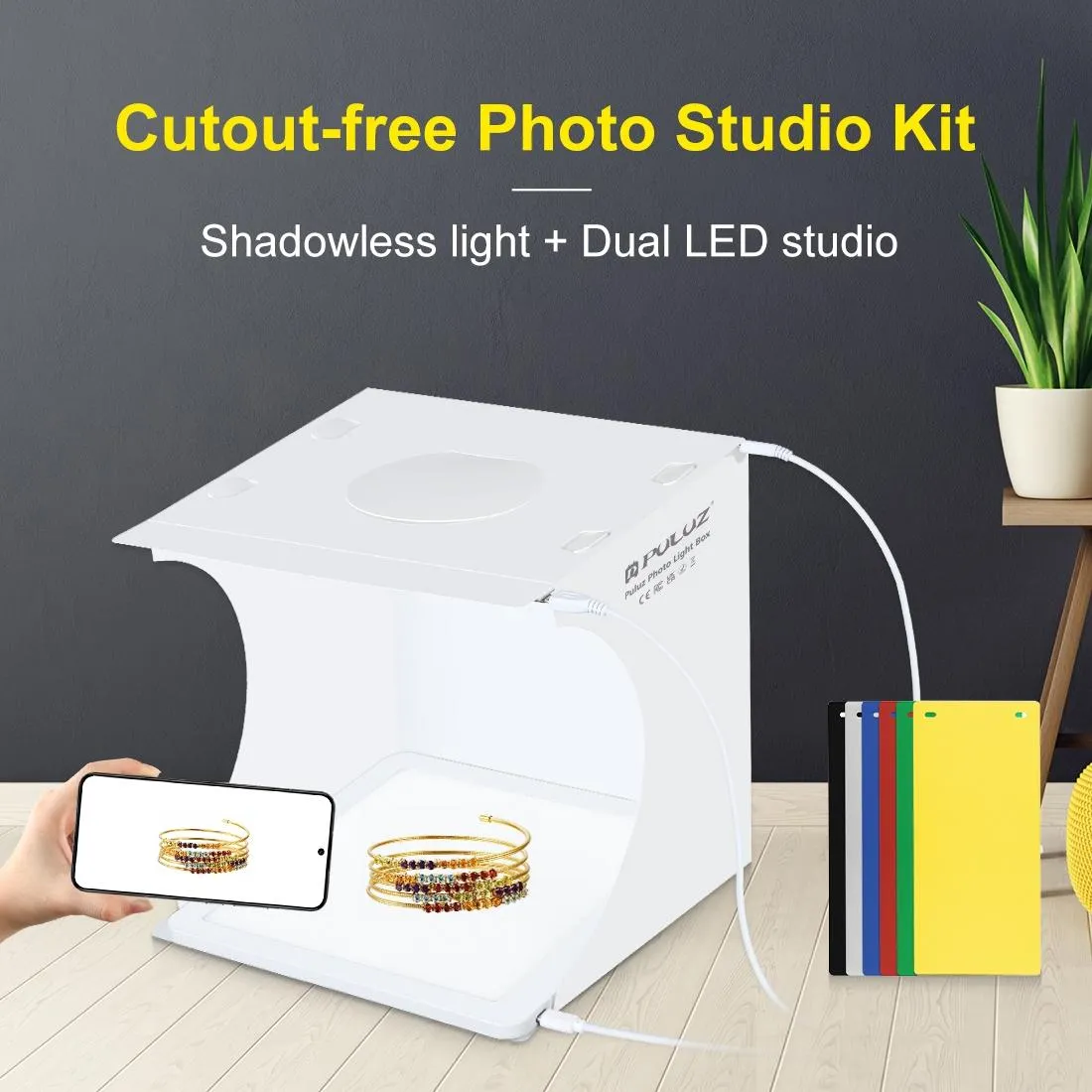 20X20Cm Mini Led Studio Light Panel & Shadowless Tent Box For Photography
