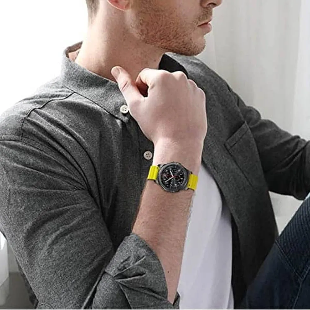 22MM Silicone Magnetic Watch Band - Black Yellow