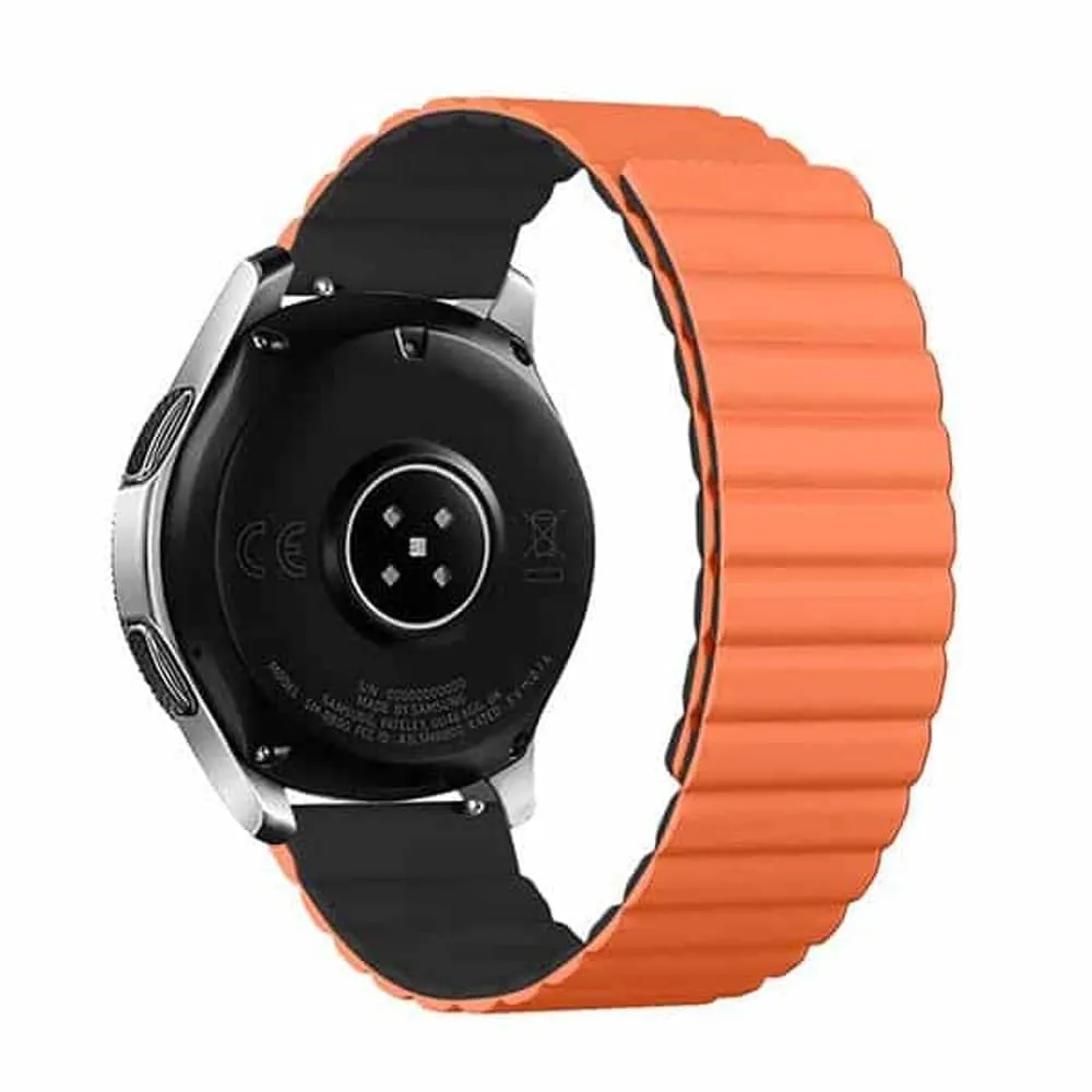 22MM Silicone Magnetic Watch Band - Black Yellow