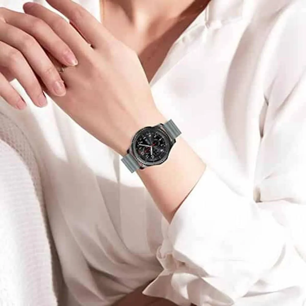 22MM Silicone Magnetic Watch Band - Black Yellow