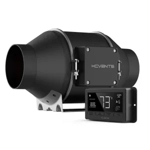 4 Inch Inline Fan With Digital Humidity   Temperature Control | Professional Series