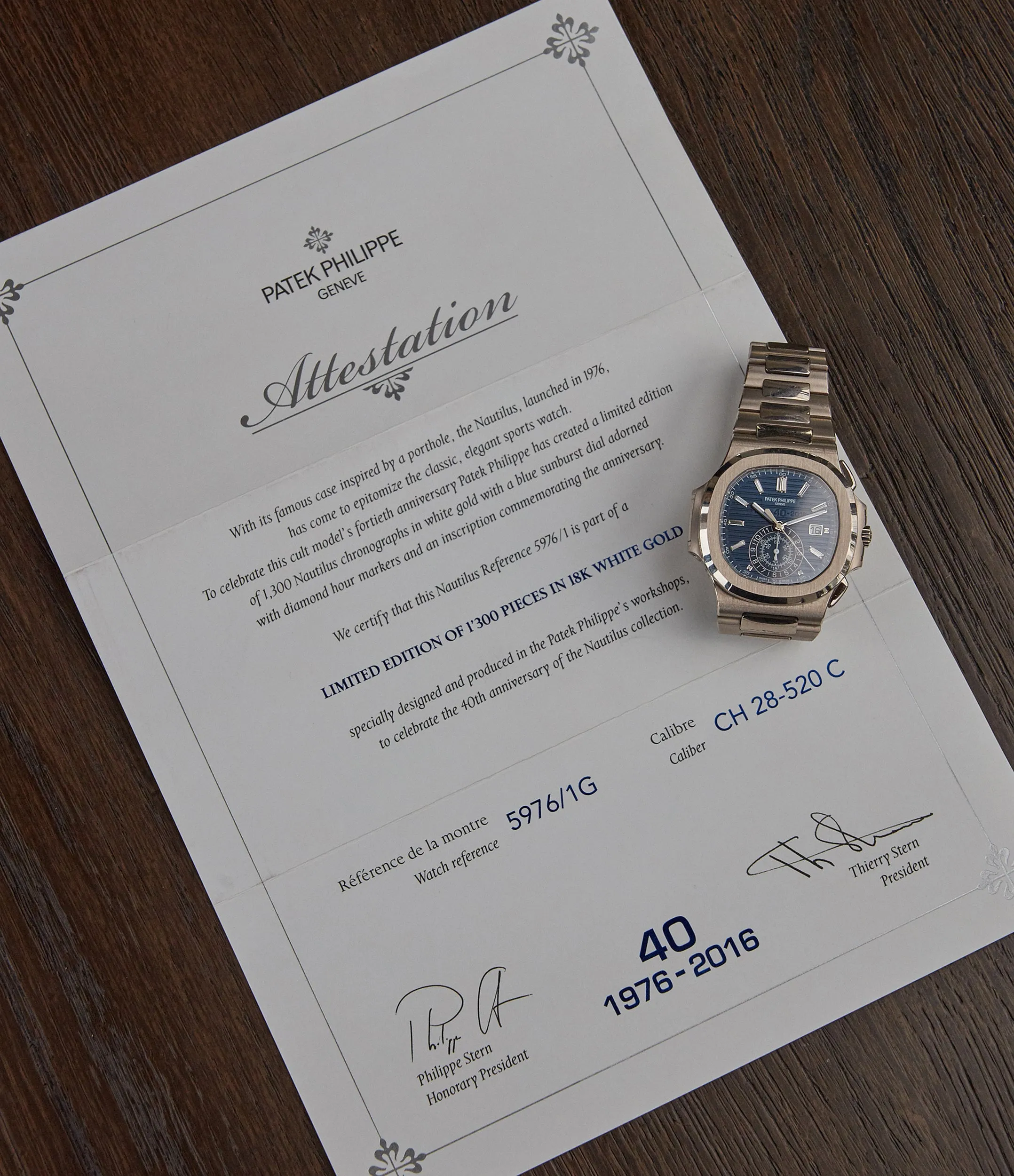 40th Anniversary Nautilus  | 5976G Cal. 28-520C | White Gold