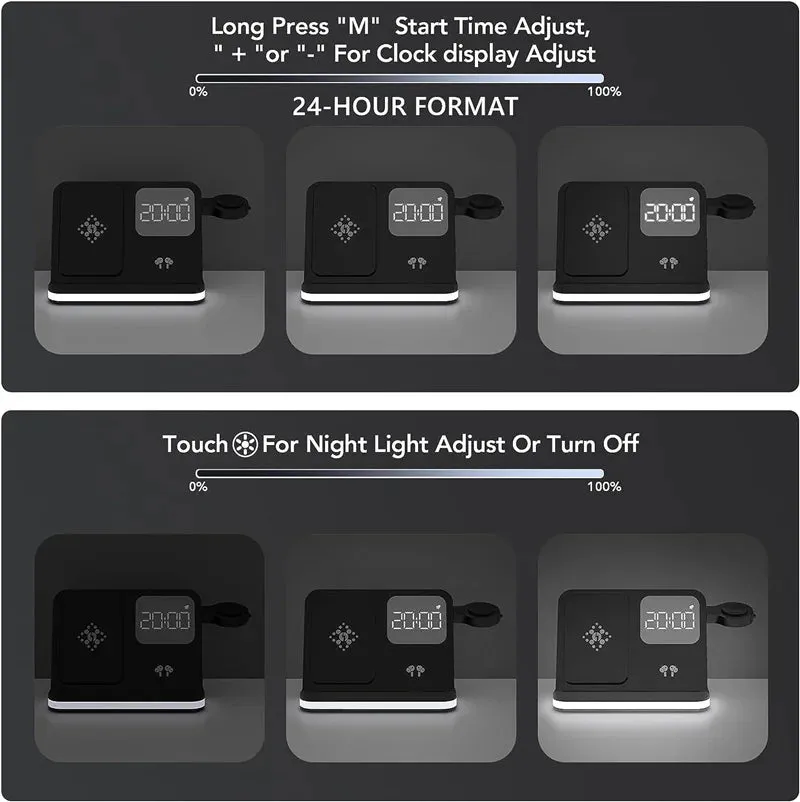 6 in 1 Fast Wireless Charger for Iphone Samsung S23 S22 Ultra Note Fold
