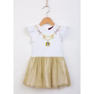 Aigner Kids Baby Girl's White & Gold Dress