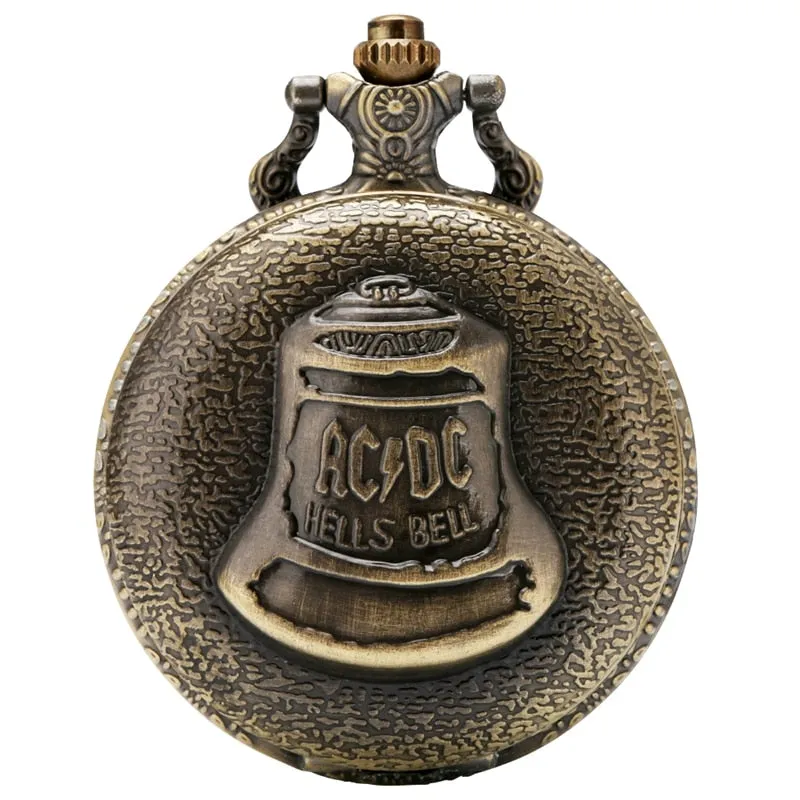 Antique Steampunk Retro Bronze Hells Bell Pattern Quartz Pocket Watch