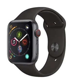 Apple Watch Series 4 (GPS   Cellular, 44mm) - Space Gray Aluminium Case with Black Sport Band (Renewed)