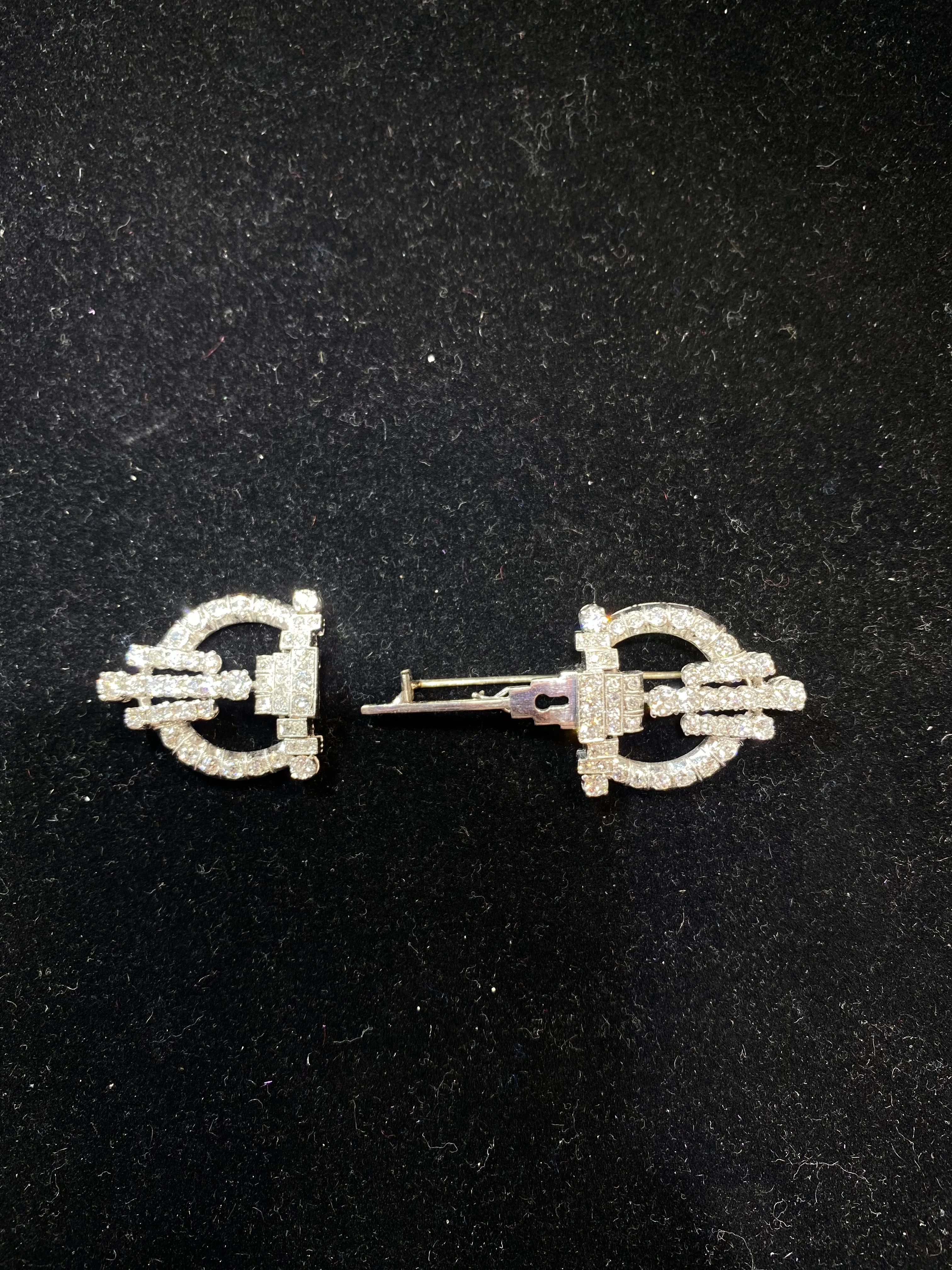 Art Deco Beautiful Design 18KWG 96 Diamonds Intricate Brooch/Pin w $30K COA!}