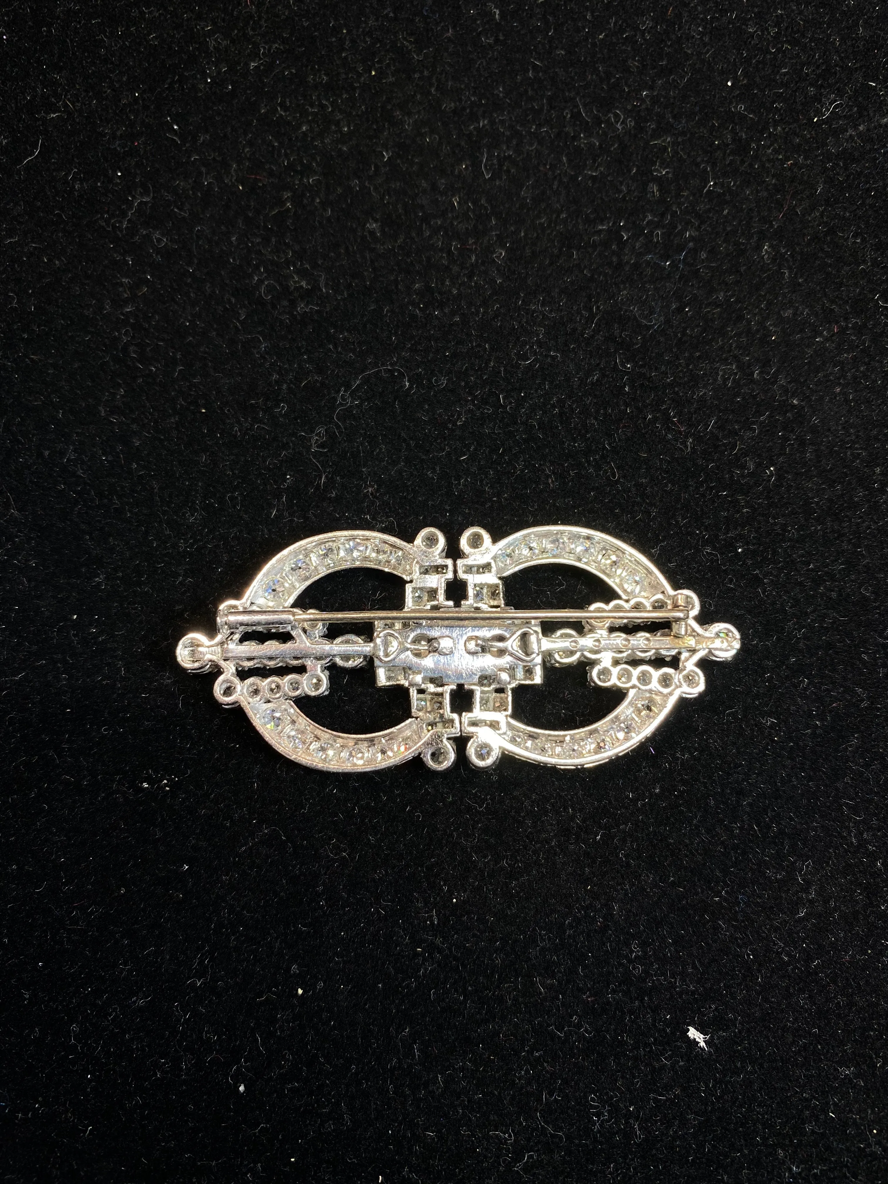 Art Deco Beautiful Design 18KWG 96 Diamonds Intricate Brooch/Pin w $30K COA!}