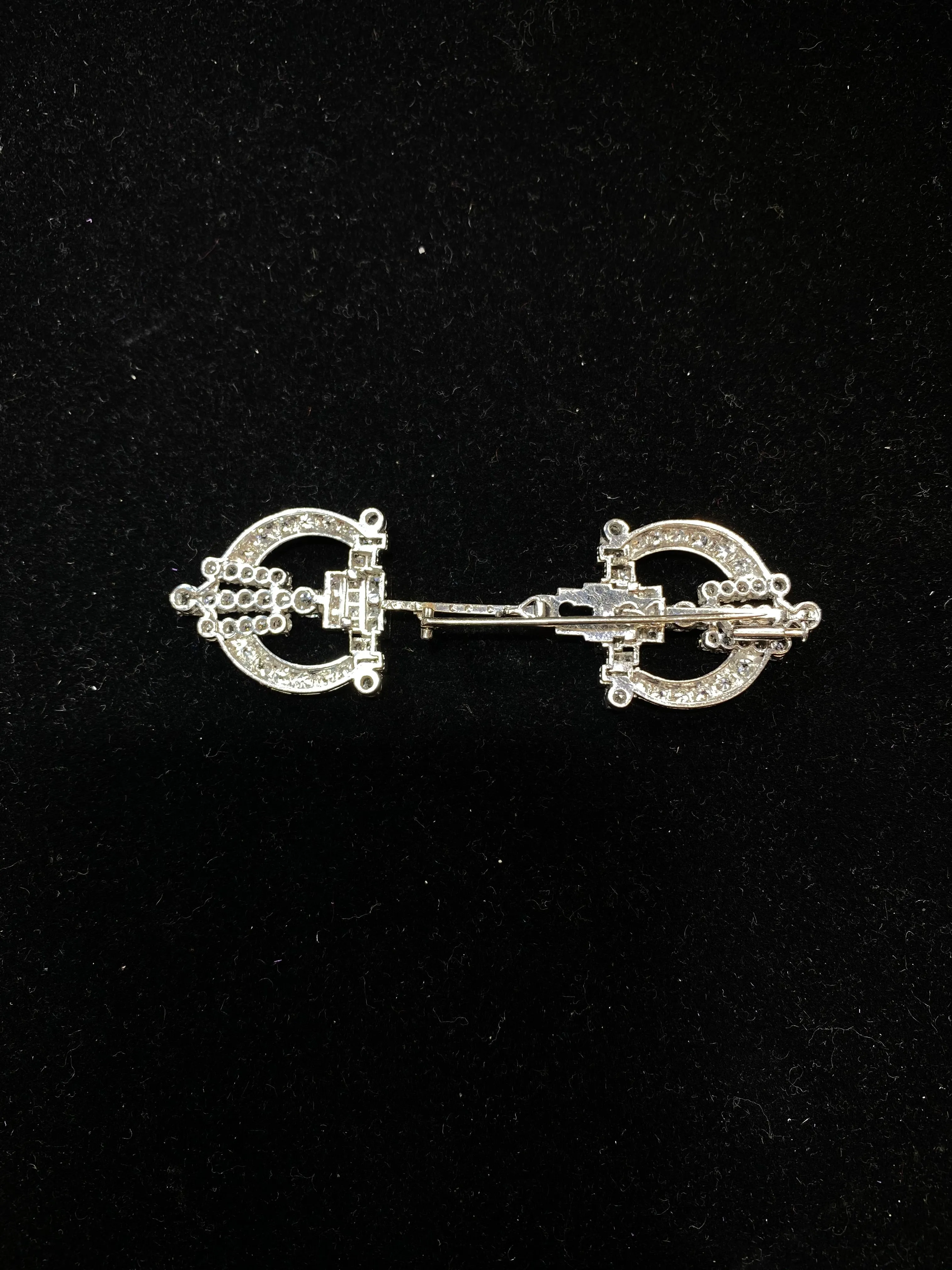 Art Deco Beautiful Design 18KWG 96 Diamonds Intricate Brooch/Pin w $30K COA!}