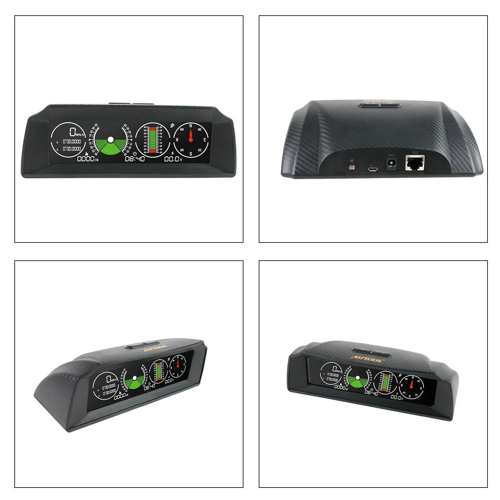 Autool GPS Inclinometer Angle Tilt Slope Meter Indicator Level Gauge Speed Alarm