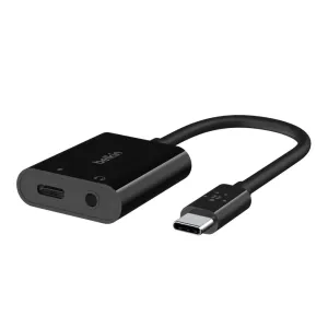 BELKIN Rockstar 3.5mm Audio   USB-C Charge Adapter - Black