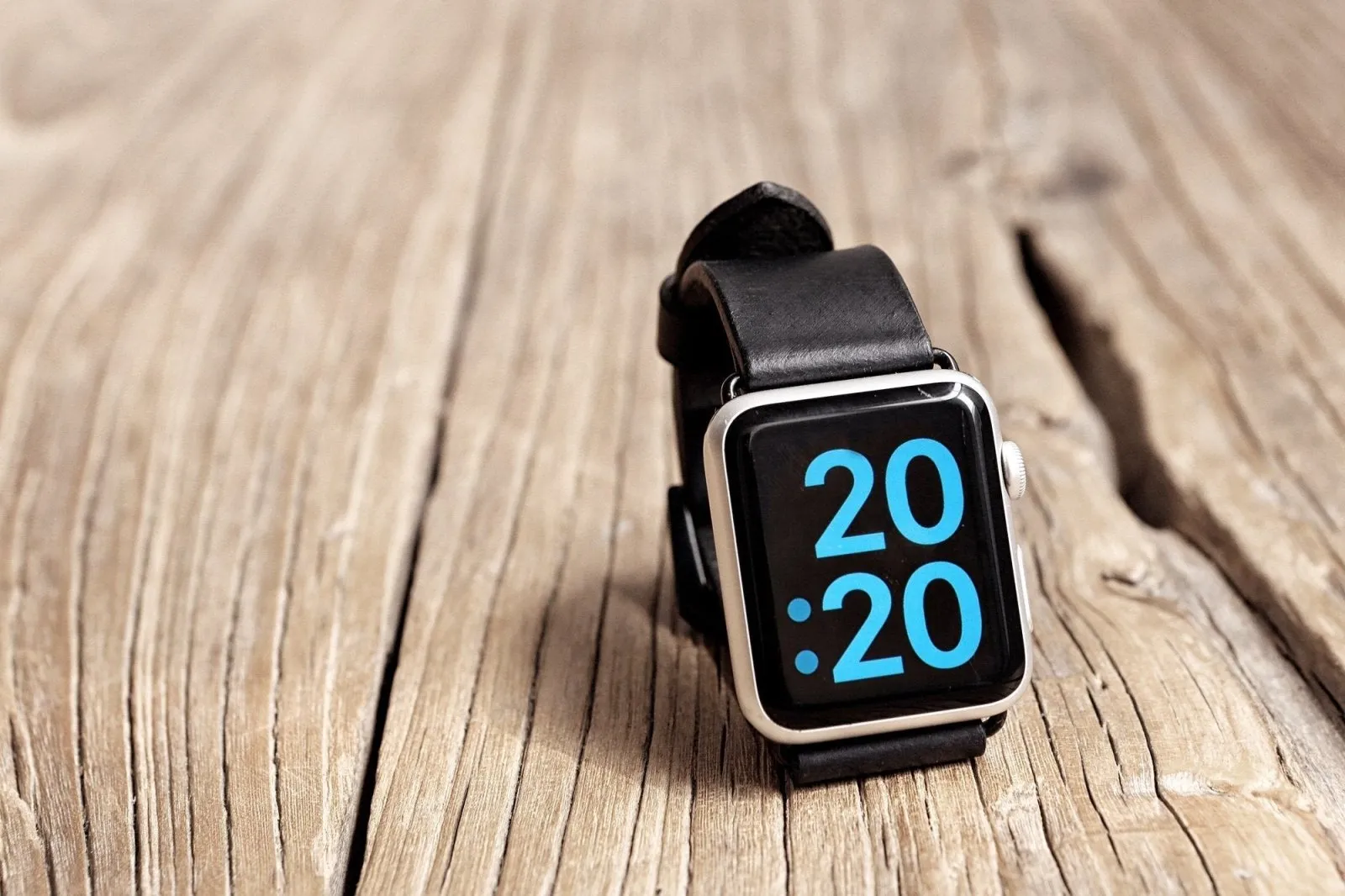 Black leather apple iPhone watch band strap