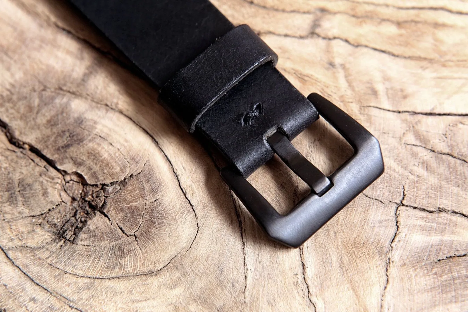 Black leather apple iPhone watch band strap