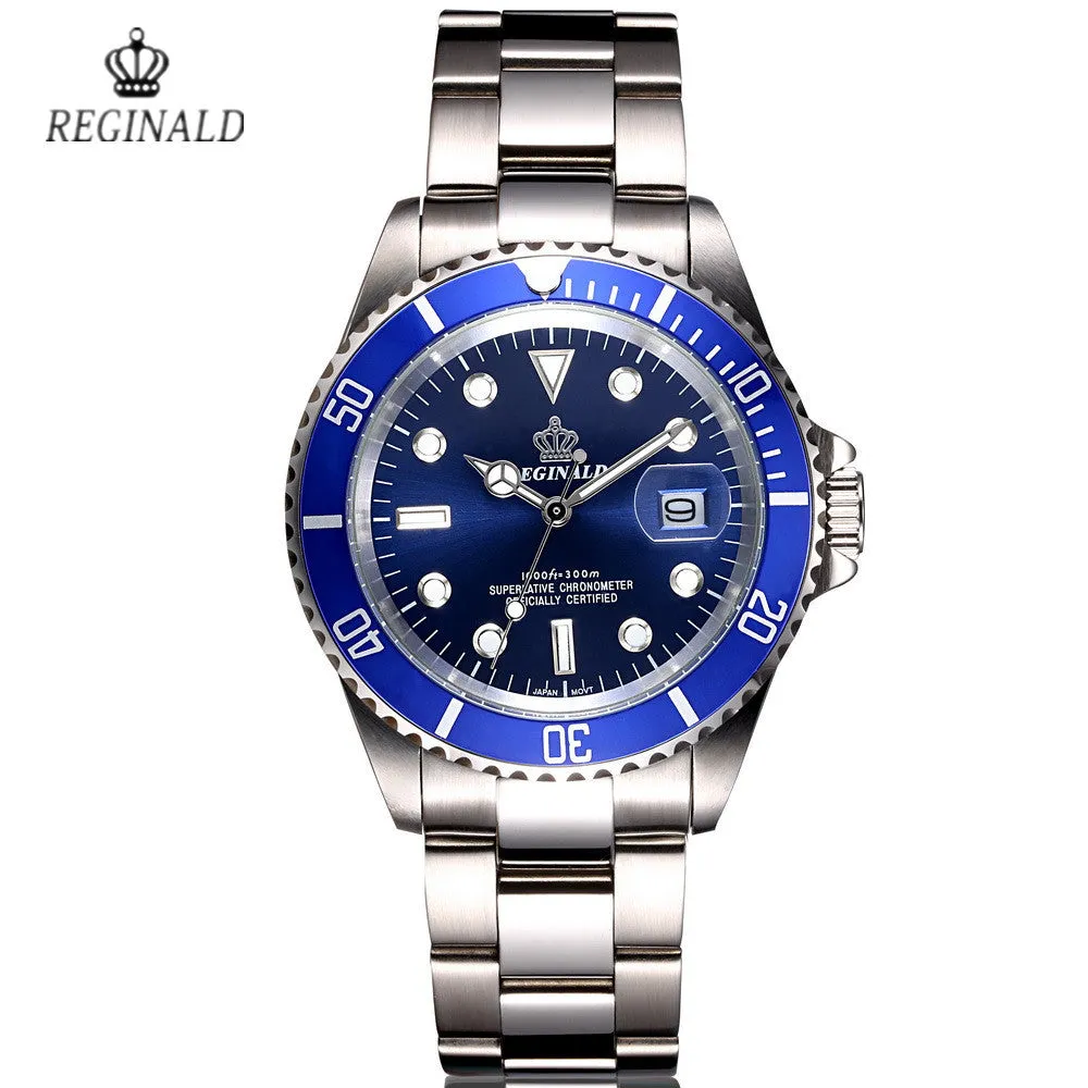 Brand New REGINALD Fashion Watch Men Stainless Steel Man Wrist Watch Waterproof