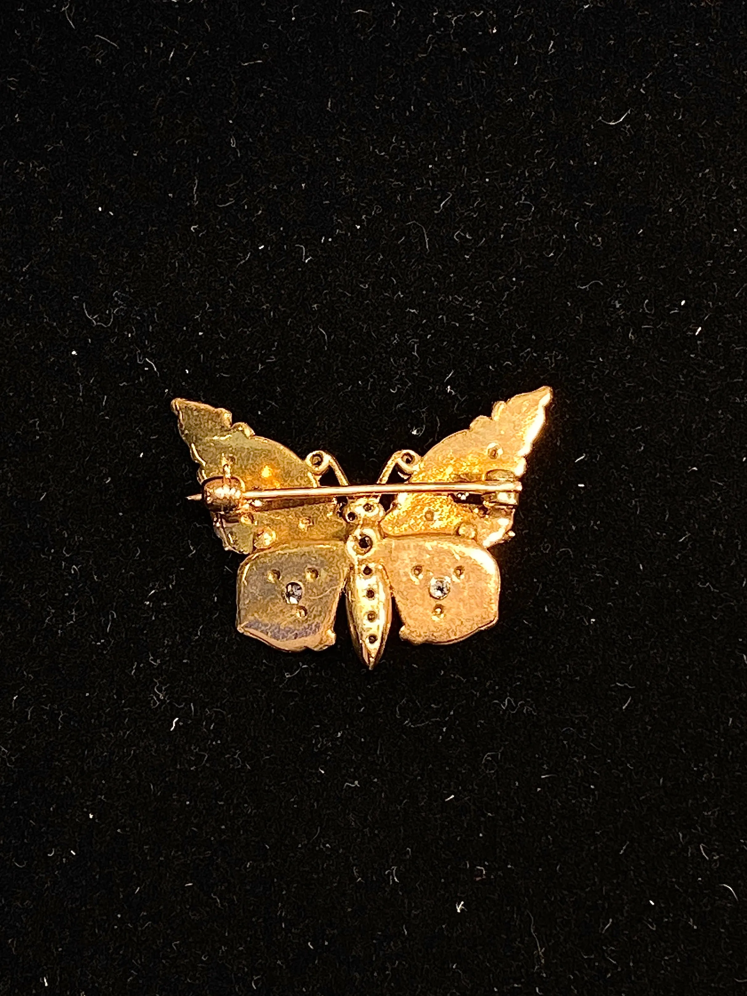 Buccellati Style Intricate YG 11 Diamonds Butterfly Brooch/Pin w $10K COA !!!}