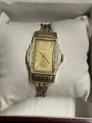 Bulova 1930s Art Deco 10K Gold-Filled Watch, Dual Straps - $6K APR w/ COA!