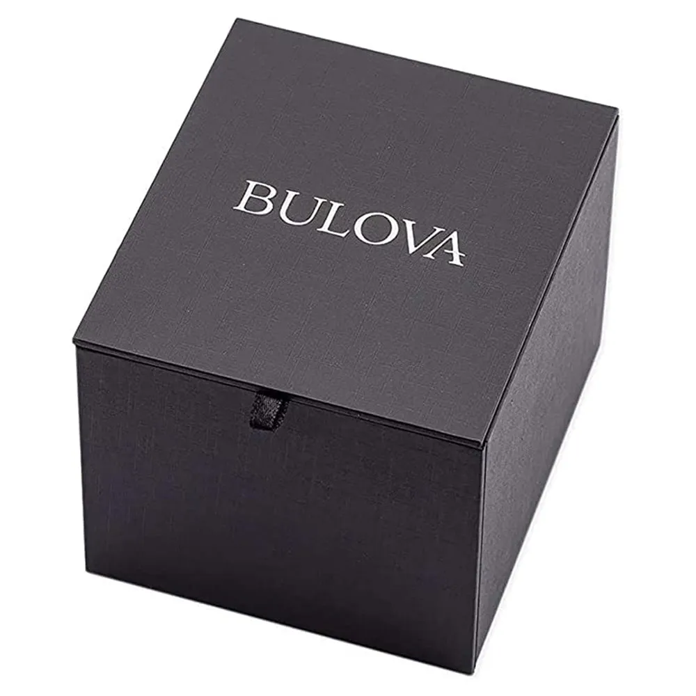 Bulova Men's Red Dial Gray Stainless Steel Band Marine Star Chronograph Quartz Watch - 98B350