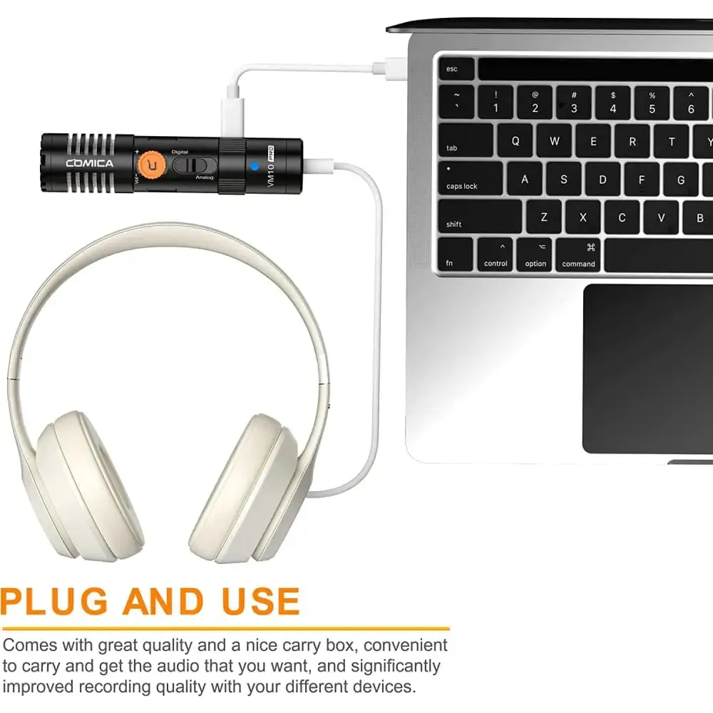 Camera Microphone, Vm10 Pro Professional Video Microphone with Shock Mount,gain Control and Deadcat for Iphone, Android