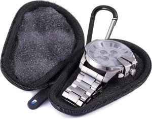 Casematix Watch Box Travel Case for Stainless Steel Metal Band Mens and Womens Watches , Up To 56mm