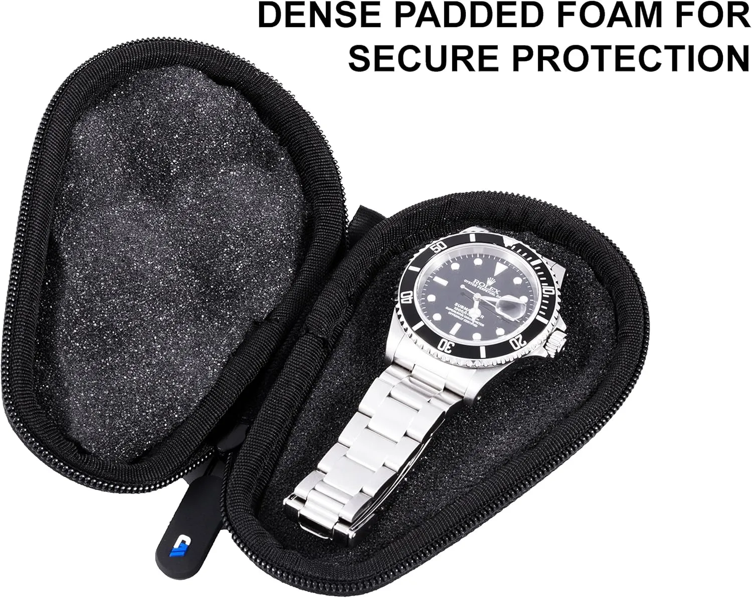 Casematix Watch Box Travel Case for Stainless Steel Metal Band Mens and Womens Watches , Up To 56mm
