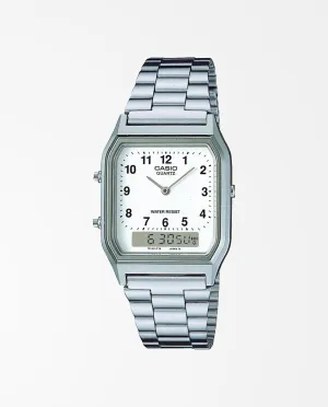 Casio - Classic Analogue Duo AQ230A-7B Watch - Silver