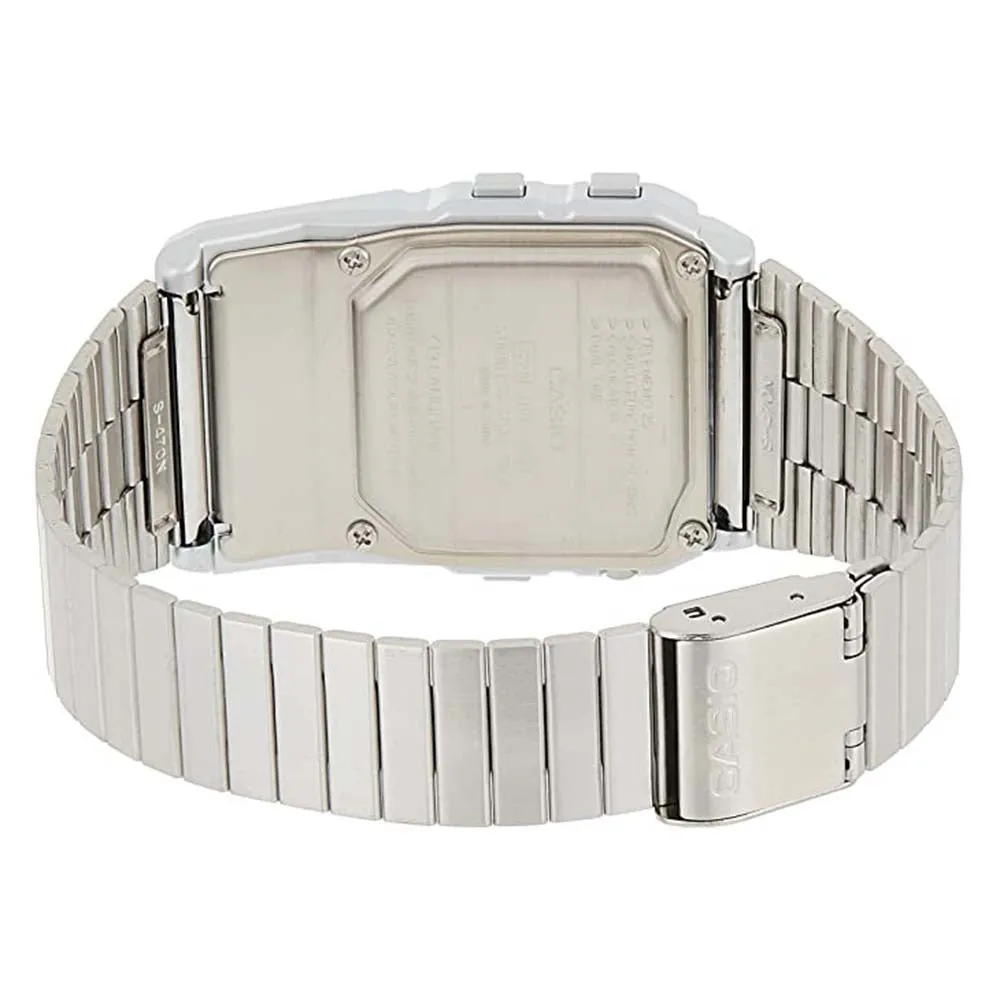 Casio Men's Black Dial Silver-Tone Stainless Steel Band Calculator Quartz Watch - DBC-611-1DF