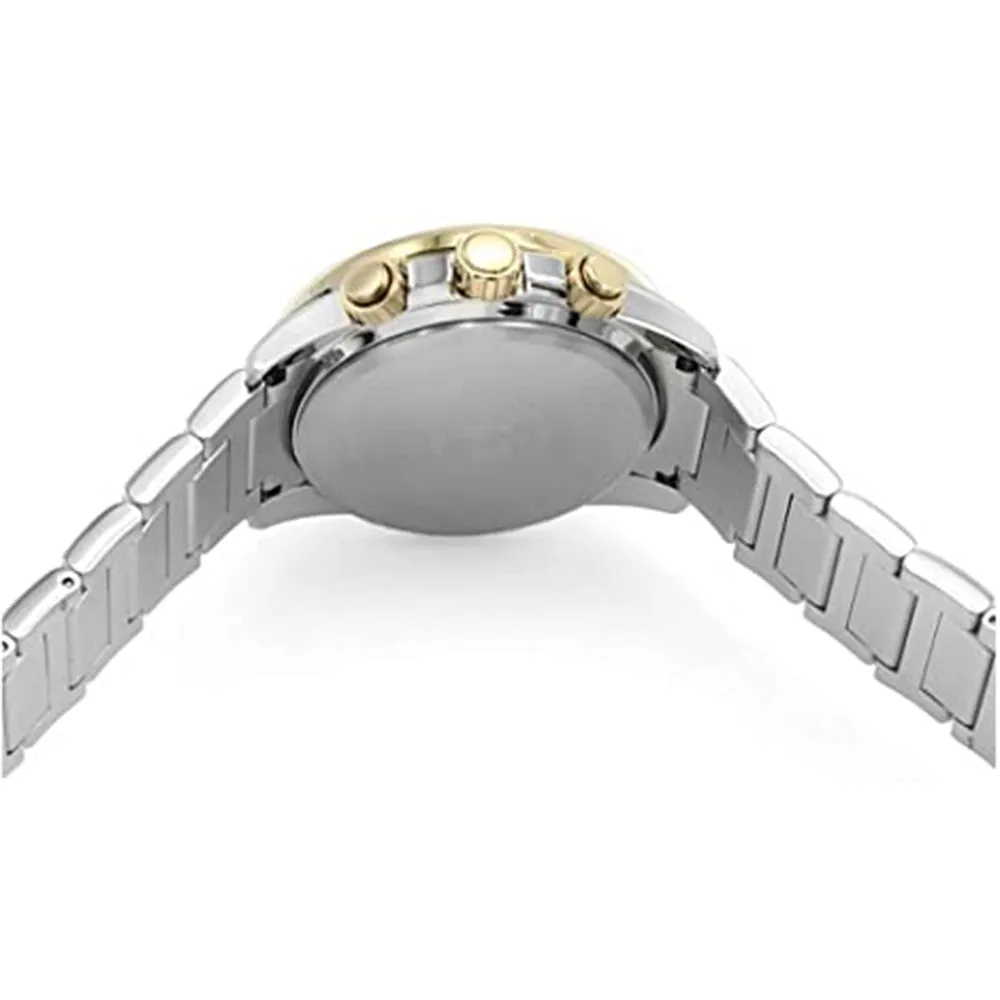 Citizen Eco-Drive Mens Pcat Radio-Controlled Two-Tone Bracelet Band Black Quartz Dial Watch - AT4126-55E