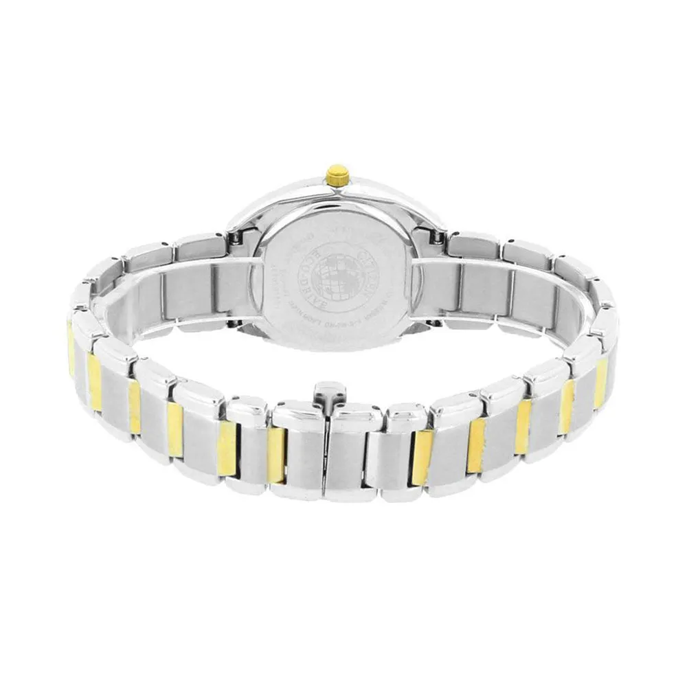 Citizen Eco-Drive Womens Stainless Steel Case and Bracelet Celestial White Dial Two-tone Watch - EM0314-51A