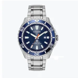 Citizen Watch with 45MM Blue Round Dial and Stainless Steel Bracelet. BN0191-55L