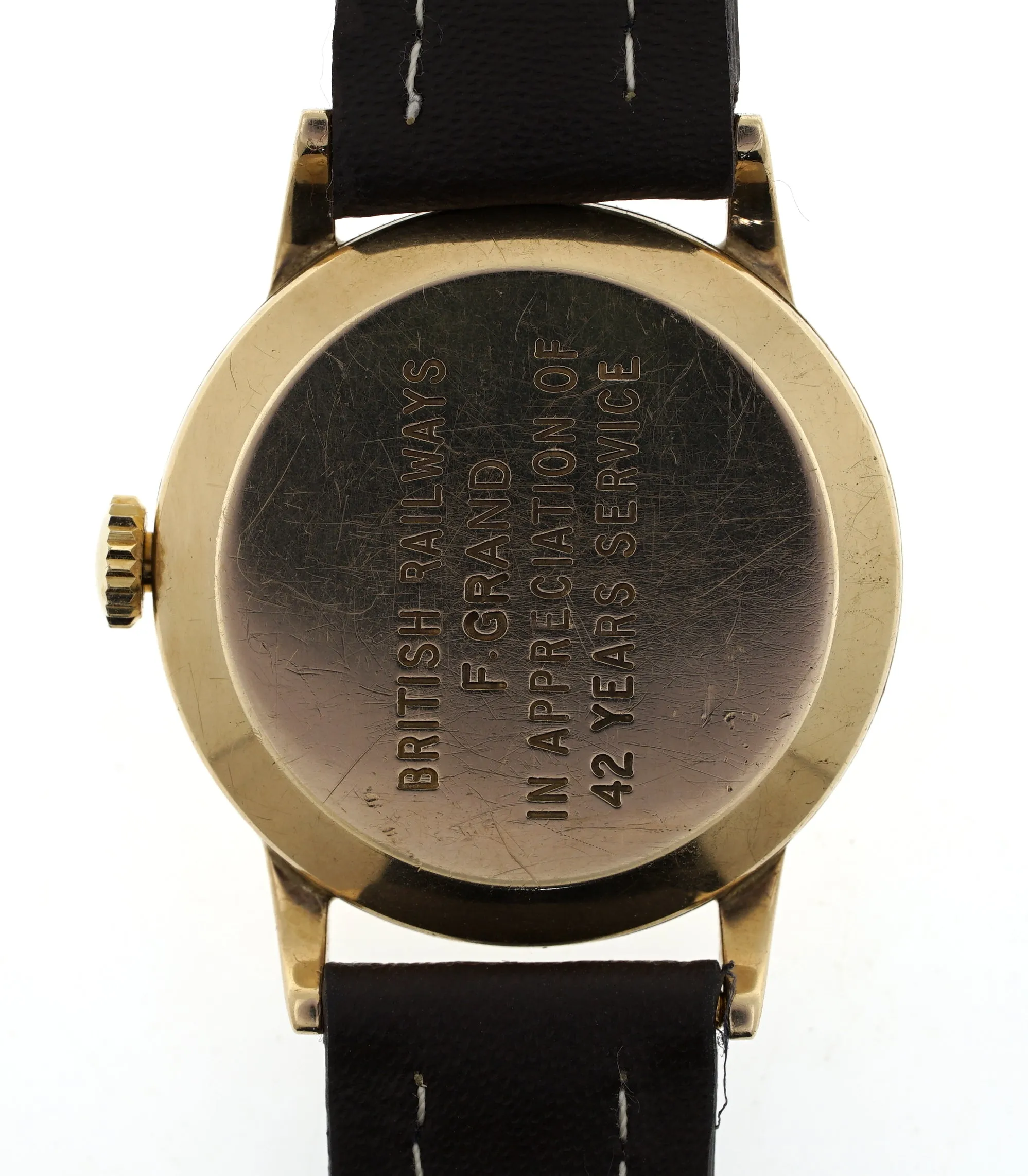 DELUXE SMITHS 9CT GOLD BRITISH RAIL WRISTWATCH IN GOOD CONDITION WITH PATTERNED DIAL 1966