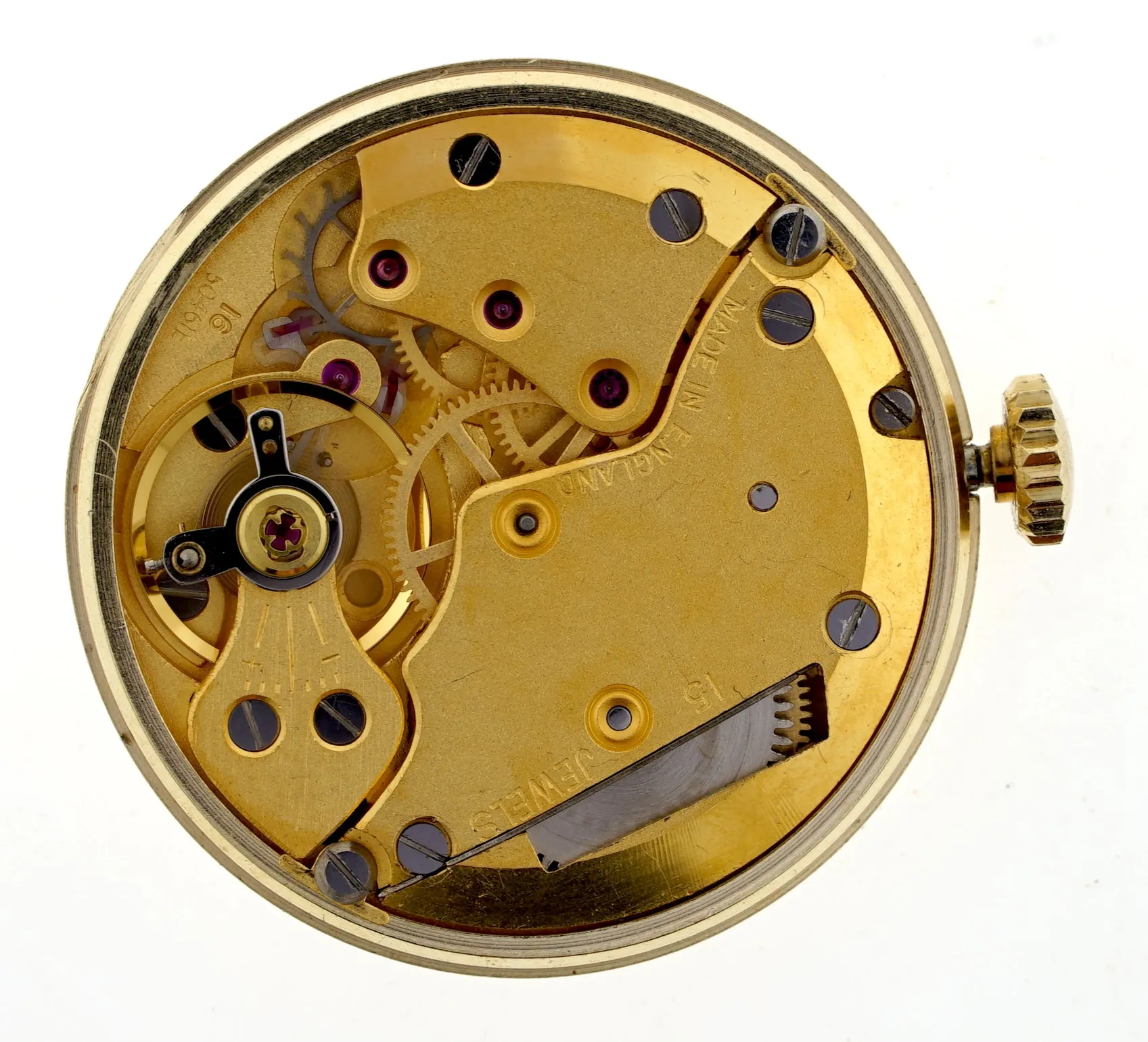DELUXE SMITHS 9CT GOLD BRITISH RAIL WRISTWATCH IN GOOD CONDITION WITH PATTERNED DIAL 1966