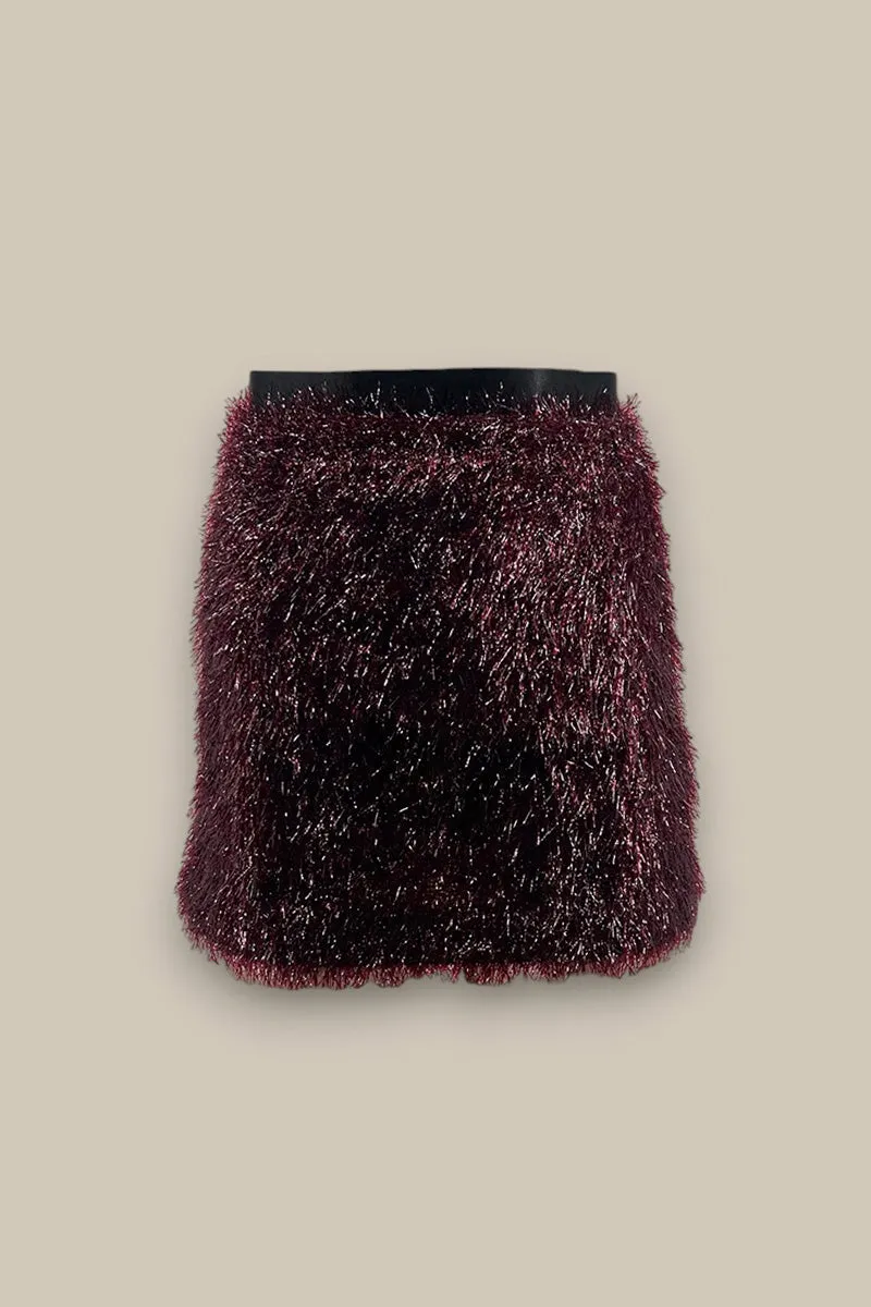 Disco Frill Mini Skirt - Red
