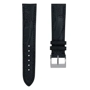 Durbuy Ostrich Leg Handmade Leather Watch Strap - Matt Blue