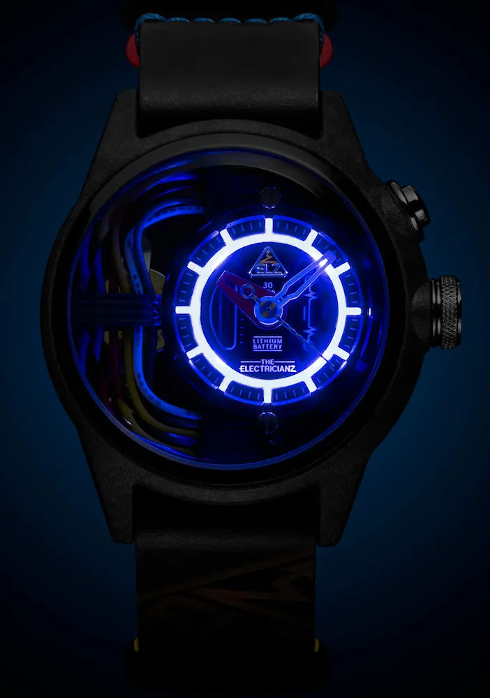 ELEC Watch Nylon Carbon Z 42mm Blue Rubber