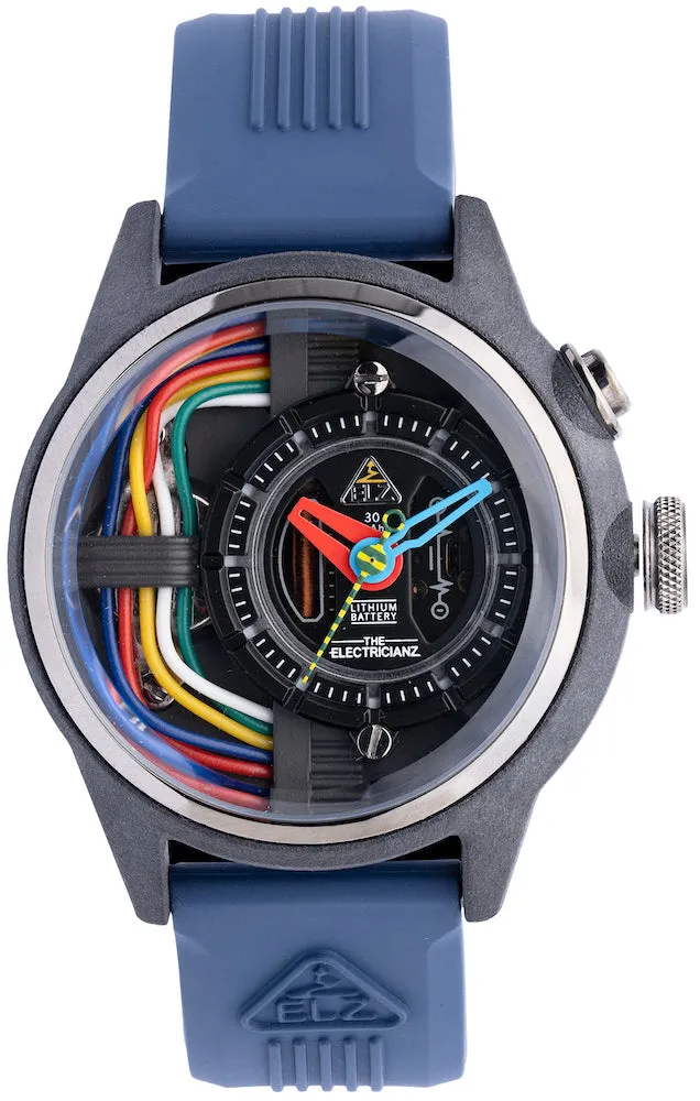ELEC Watch Nylon Carbon Z 42mm Blue Rubber