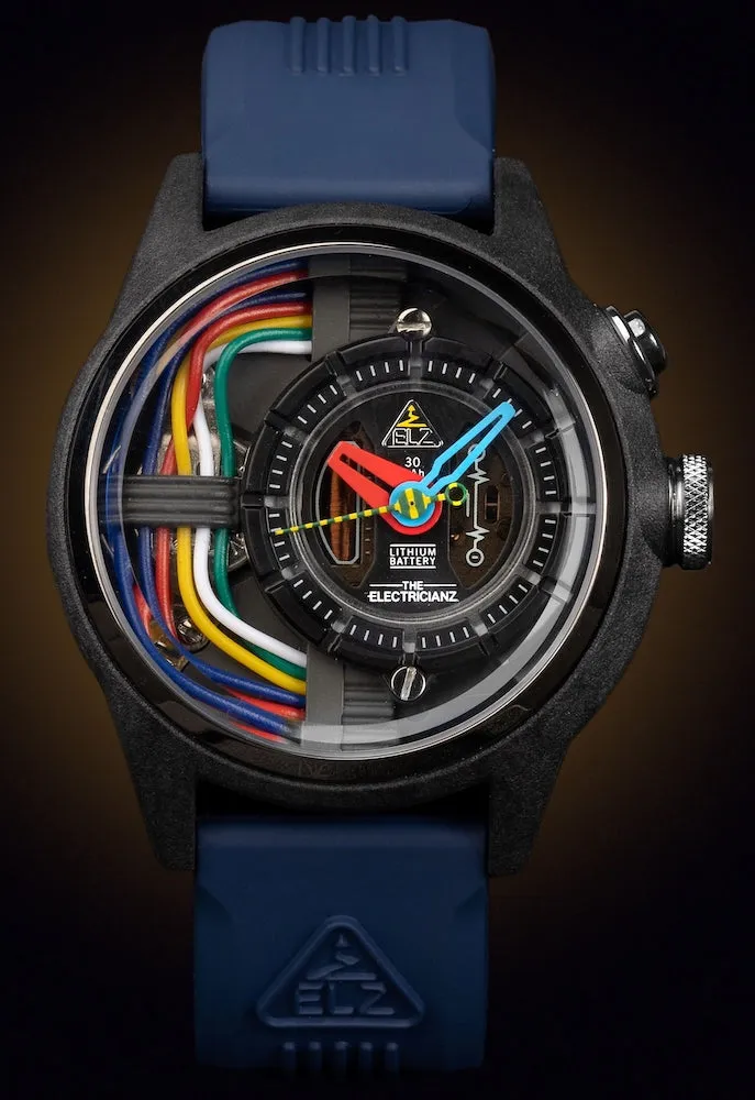 ELEC Watch Nylon Carbon Z 42mm Blue Rubber