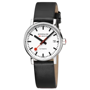 evo2 Automatic, Black vegan grape leather, 35 mm