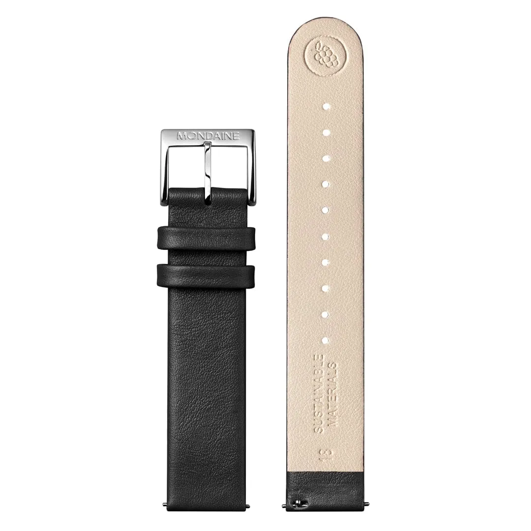 evo2 Automatic, Black vegan grape leather, 35 mm