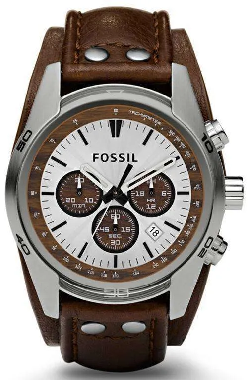 Fossil Cuff Chronograph Tan Leather CH2565 Men's Watch