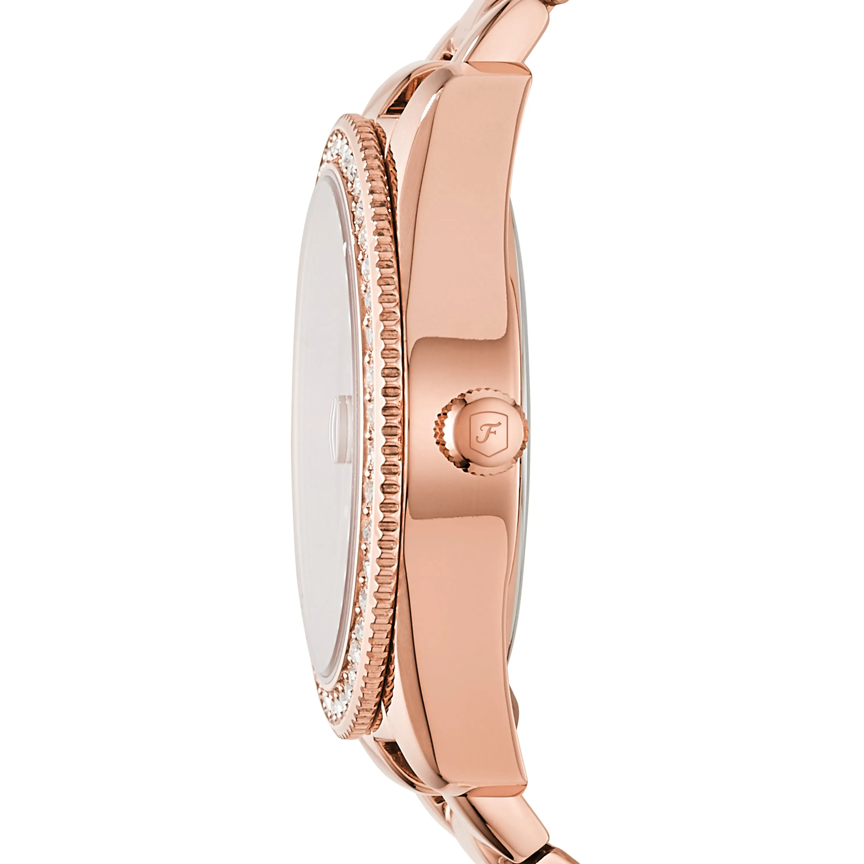 Fossil Scarlette Mini Three-Hand Date Rose Gold-Tone Stainless Steel Watch ES4318