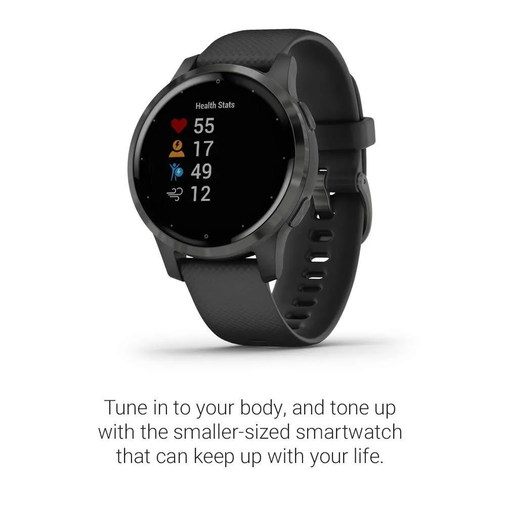 Garmin vivoactive 4S Black Silicone Band Black Digital Dial Smart Watch - 010-02172-11
