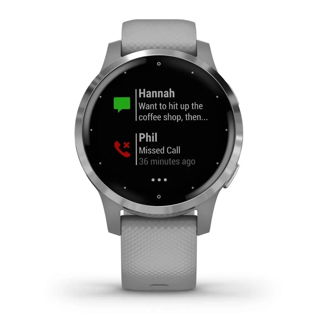 Garmin vivoactive 4S Grey Silicone Band Black Digital Dial Smart Watch - 010-02172-01