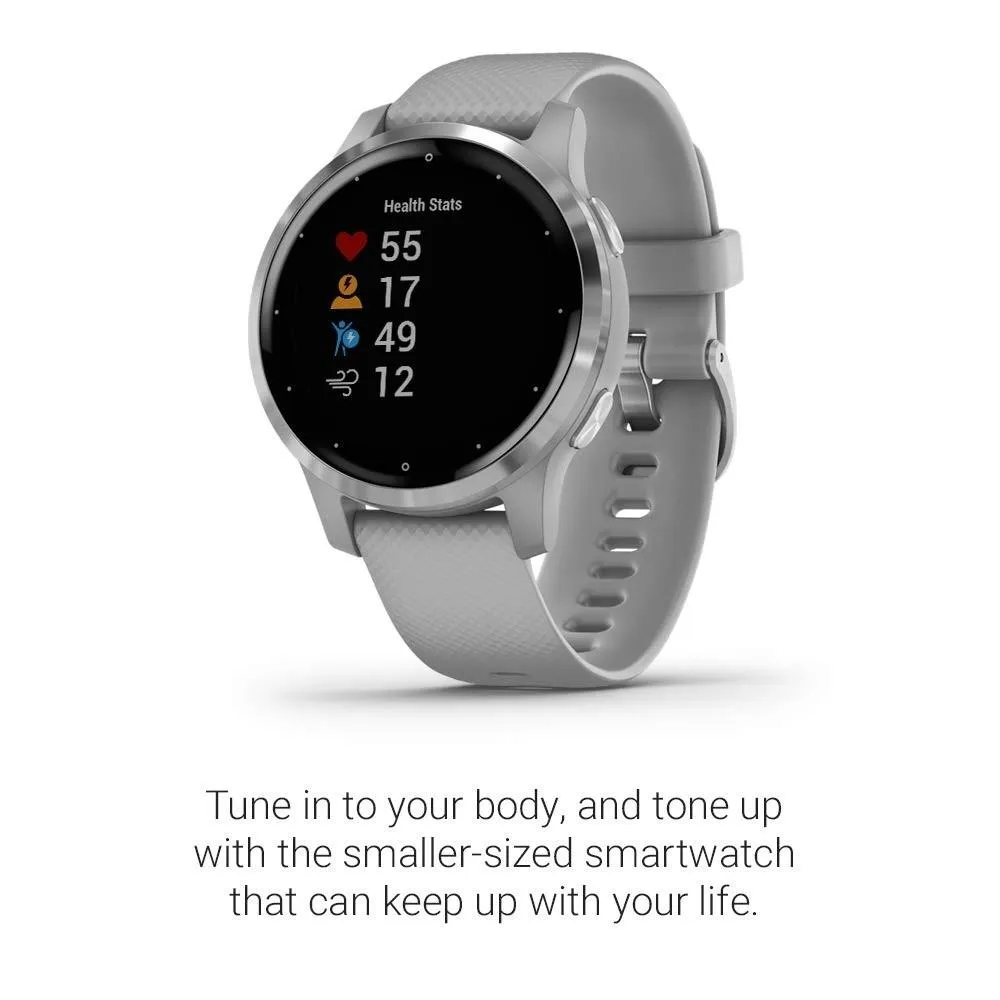 Garmin vivoactive 4S Grey Silicone Band Black Digital Dial Smart Watch - 010-02172-01